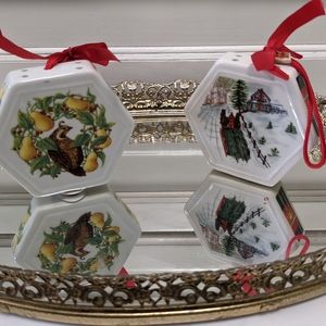 Vintage 1980s ceramic pomander ornaments